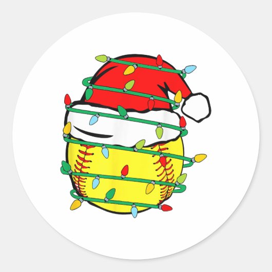 クリスマス ソフトボール ラウンドシール (正面)