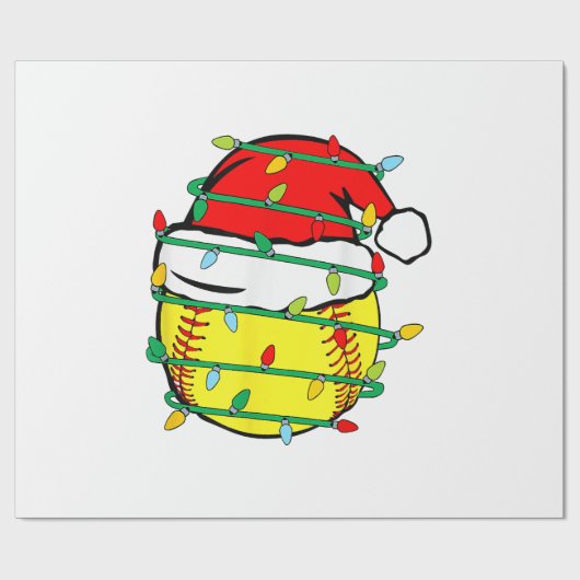 クリスマス ソフトボール ラッピングペーパー (フラット)