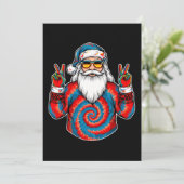 クリスマス タイダイ サンタ ピースサイン サングラス クリスマス 招待状 (スタンド正面)