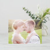 クリスマス タイポグラフィー フォト カード 表裏 (スタンド正面)