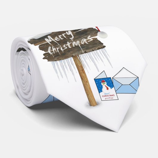 クリスマス・タイ、雪だるま ネクタイ (ロール)