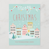 クリスマス タウン シーンの写真ホリデー カード (正面)