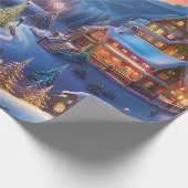 クリスマス・タウン・ラッピング・紙、 ラッピングペーパー (角)