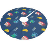 クリスマス・タコス絵文字クリスマスツリースカート2 ブラッシュドポリエステルツリースカート (アングル)