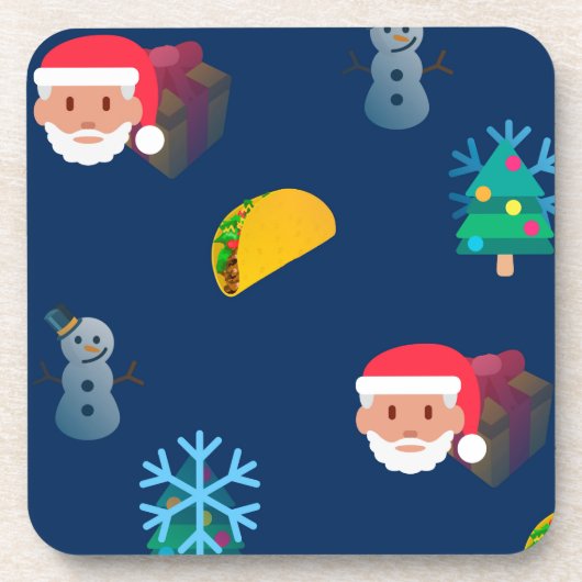 クリスマス・タコス絵文字 コースター (正面)