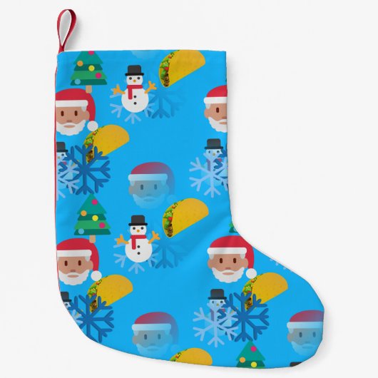 クリスマス・タコス絵文字 スモールクリスマスストッキング (正面)
