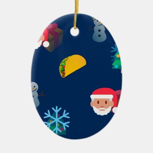 クリスマス・タコス絵文字 セラミックオーナメント (正面)