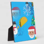 クリスマス・タコス絵文字 フォトプラーク (側面)