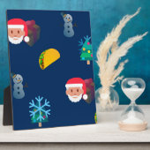 クリスマス・タコス絵文字 フォトプラーク (側面)