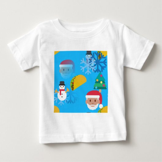 クリスマス・タコス絵文字 ベビーTシャツ (正面)