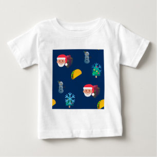 クリスマス・タコス絵文字 ベビーTシャツ