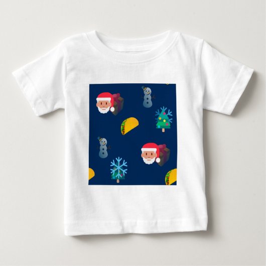 クリスマス・タコス絵文字 ベビーTシャツ (正面)