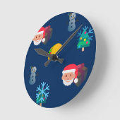 クリスマス・タコス絵文字 ラウンド壁時計 (傾斜)