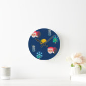 クリスマス・タコス絵文字 ラウンド壁時計 (ホーム)