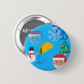 クリスマス・タコス絵文字 缶バッジ (正面&裏面)
