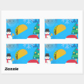 クリスマス・タコス絵文字 長方形シール (シート)