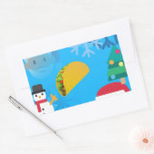 クリスマス・タコス絵文字 長方形シール (封筒)