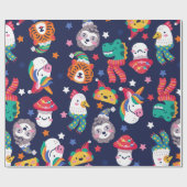 クリスマス・タコス・マッシュルーム・チキンタイガー ラッピングペーパー (フラット)
