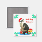 クリスマス タビー猫 マグネット (正面/裏面)
