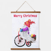 クリスマス・タペストリー格言とバイクとギフト 吊り下げ型タペストリー (正面)