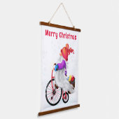 クリスマス・タペストリー格言とバイクとギフト 吊り下げ型タペストリー (傾斜あり)