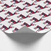 クリスマス タルタン プリント シカ ギフト包装紙 ラッピングペーパー (角)