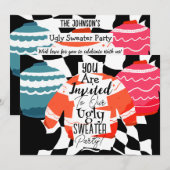 クリスマス ダサいセーター パーティー 招待状 (正面/裏面)