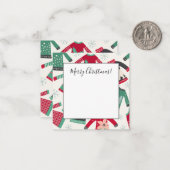 クリスマス  ダサいニット セーター ホリデー パターン 緑 赤 ノートカード (正面/裏面インサイチュ)