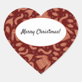 クリスマス ダサい スウェーター ハット スカーフ 赤 白 ハートシール (正面)