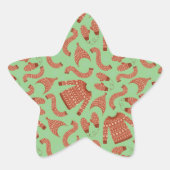 クリスマス ダサい スウェーター ハット スカーフ 赤 白 星シール (正面)