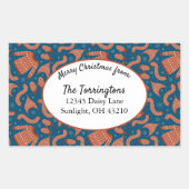 クリスマス ダサい スウェーター ハット スカーフ 赤 白 長方形シール (正面)