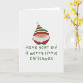 クリスマス・ダジャレ: あなたのエルフに楽しいクリスマスを カード (黄色い花)