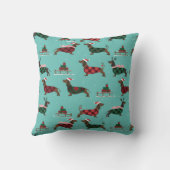 クリスマス・ダックスフント着セーター&サンタハット クッション (裏面)