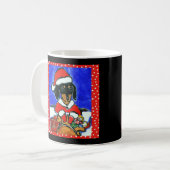 クリスマス・ダックスフント コーヒーマグカップ (正面左)