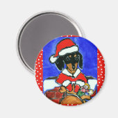 クリスマス・ダックスフント マグネット (正面/裏面)