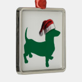 クリスマス・ダックスフント メタルオーナメント (右)