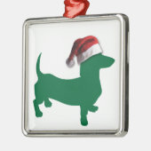 クリスマス・ダックスフント メタルオーナメント (左)