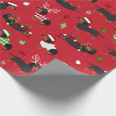 クリスマス・ダックスフント ラッピングペーパー (角)
