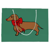 クリスマス ダックスフント 子犬 ギフトバッグ (裏面)