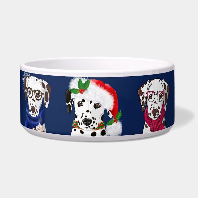 クリスマス・ダルメシアン ボウル (正面)