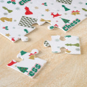 クリスマス・チェス – ピース、ツリー、ホリー、トナカイ ジグソーパズル (側面)