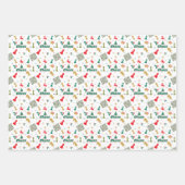 クリスマス・チェス – ピース、ツリー、ホリー、トナカイ ラッピングペーパーシート (正面2)