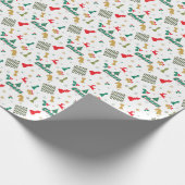 クリスマス・チェス – ピース、ツリー、ホリー、トナカイ ラッピングペーパー (角)
