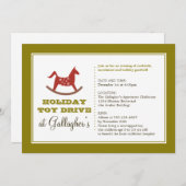 クリスマス·チャリティーを駆り立てるロッキング·ホース·トイ 招待状 (正面/裏面)