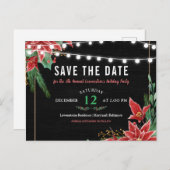 クリスマス·チャルクボードが日付を守る 案内ポストカード (正面/裏面)