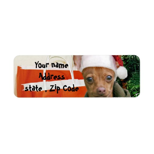 クリスマス・チワワ犬 ラベル (正面)