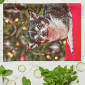 クリスマス・チワワ キッチンタオル (折り畳み)