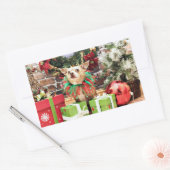 クリスマス – チワワ – マイル 長方形シール (封筒)