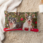クリスマス・チワワ ランバークッション (ブランケット)
