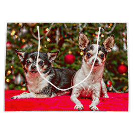 クリスマス・チワワ ラージペーパーバッグ